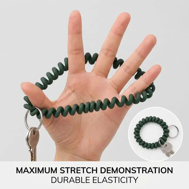 Alt view image 4 of 7 - Pack of 6 Wrist Keychain Spiral Stretchable Plastic Coil Wrist Key Holder Stretch Wristband Elastic Stretchable Spiral Bracelet Key Holder Key Ring for ID Badge Sauna Outdoor Sport