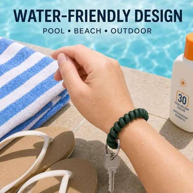 Alt view image 7 of 7 - Pack of 6 Wrist Keychain Spiral Stretchable Plastic Coil Wrist Key Holder Stretch Wristband Elastic Stretchable Spiral Bracelet Key Holder Key Ring for ID Badge Sauna Outdoor Sport