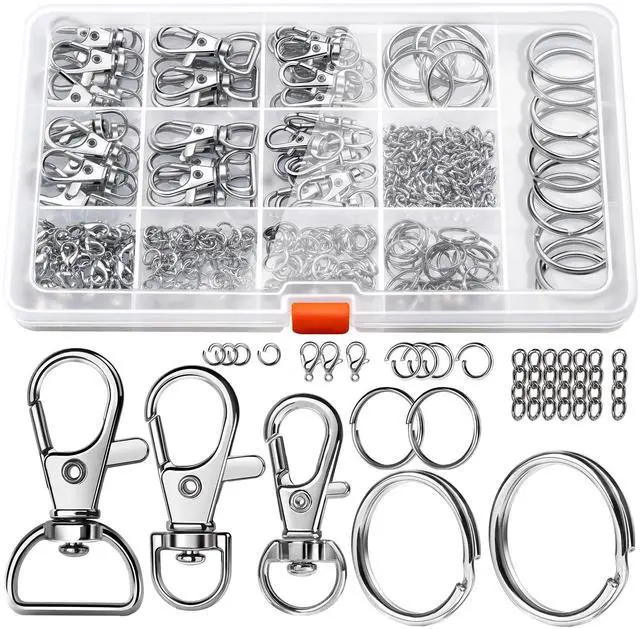 Main image of Keychain Making Kit, 265PCS Keychains Clips and Key Rings, Well Crafted Sturdy Key Chain Making Kit, Key Chain Rings, Keychains Hooks, for Key Chains, Lanyard, Jewelry Making, Crafts, Silver