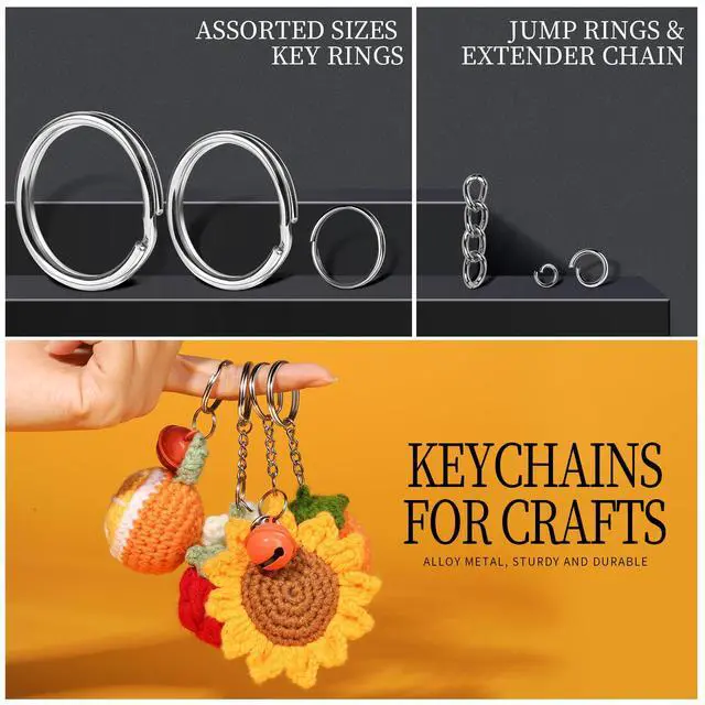 Alt view image 5 of 7 - Keychain Making Kit, 265PCS Keychains Clips and Key Rings, Well Crafted Sturdy Key Chain Making Kit, Key Chain Rings, Keychains Hooks, for Key Chains, Lanyard, Jewelry Making, Crafts, Silver