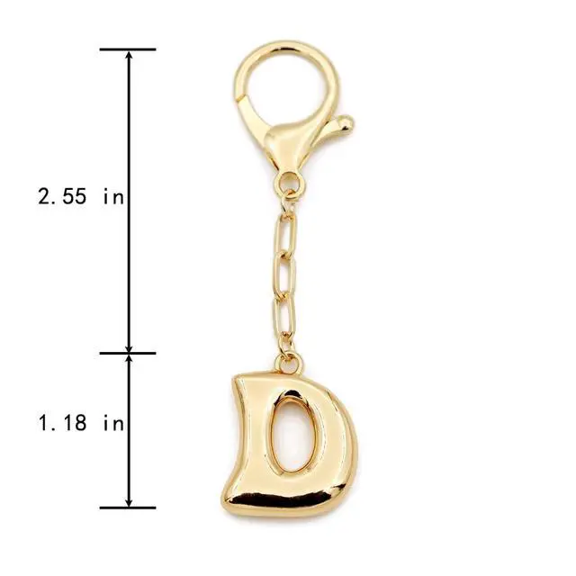 Alt view image 3 of 5 - Initial Keychain For Women Handbag Charms Backpack Car Keyring for Sister Besties Mom Gold Letter Keychain (Gold-D)