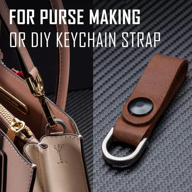 Alt view image 3 of 7 - Titanium D Ring Key Shackle, U Shape Key Ring Horseshoe Clasp for Car Fob, DIY Leather Key Organizer Keychain(M)