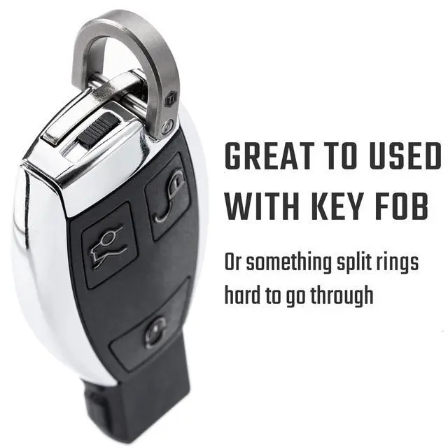 Alt view image 6 of 7 - Titanium D Ring Key Shackle, U Shape Key Ring Horseshoe Clasp for Car Fob, DIY Leather Key Organizer Keychain(M)