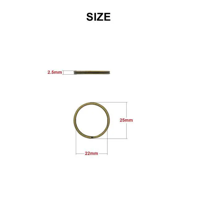 Alt view image 2 of 7 - 50pcs 25mm Key Ring Keychain Metal Bronze Round Split Key Chains Rings Connectors for Home Car Dog Tag Office Ornaments Keys Attachment