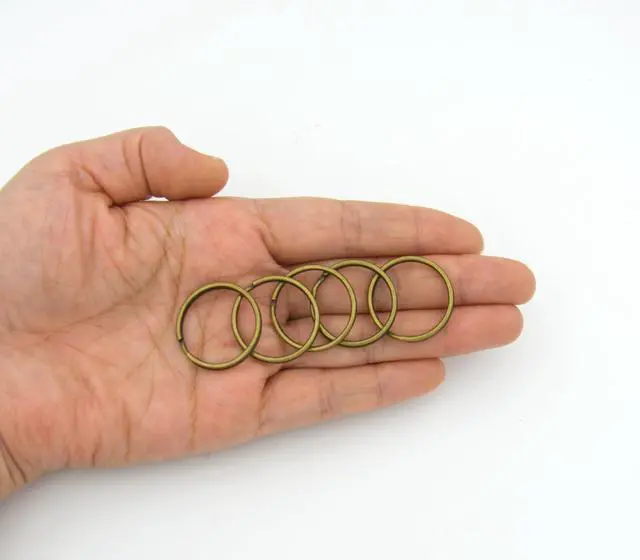 Alt view image 3 of 7 - 50pcs 25mm Key Ring Keychain Metal Bronze Round Split Key Chains Rings Connectors for Home Car Dog Tag Office Ornaments Keys Attachment