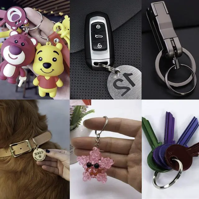 Alt view image 6 of 7 - 50pcs 25mm Key Ring Keychain Metal Bronze Round Split Key Chains Rings Connectors for Home Car Dog Tag Office Ornaments Keys Attachment