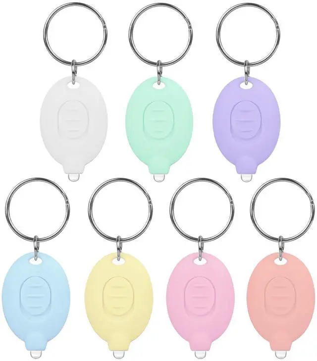 Main image of 7 Pcs LED Keychain Flashlight Mini Keychain Light Bright Tiny Flashlight Small Portable Flashlight Battery Powered with Key Ring for Outdoor Activities And Emergency Lighting, 7 Light Colors of Shells