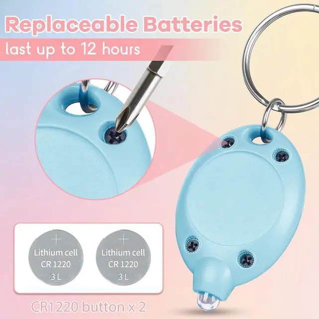Alt view image 4 of 7 - 7 Pcs LED Keychain Flashlight Mini Keychain Light Bright Tiny Flashlight Small Portable Flashlight Battery Powered with Key Ring for Outdoor Activities And Emergency Lighting, 7 Light Colors of Shells