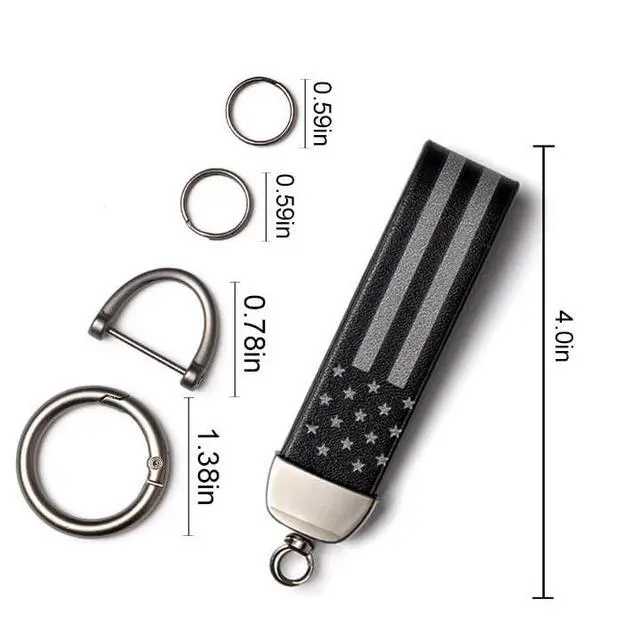 Alt view image 2 of 5 - 2 Sets US Flag Zinc Alloy Keychain, Durable for All Cars, Unisex