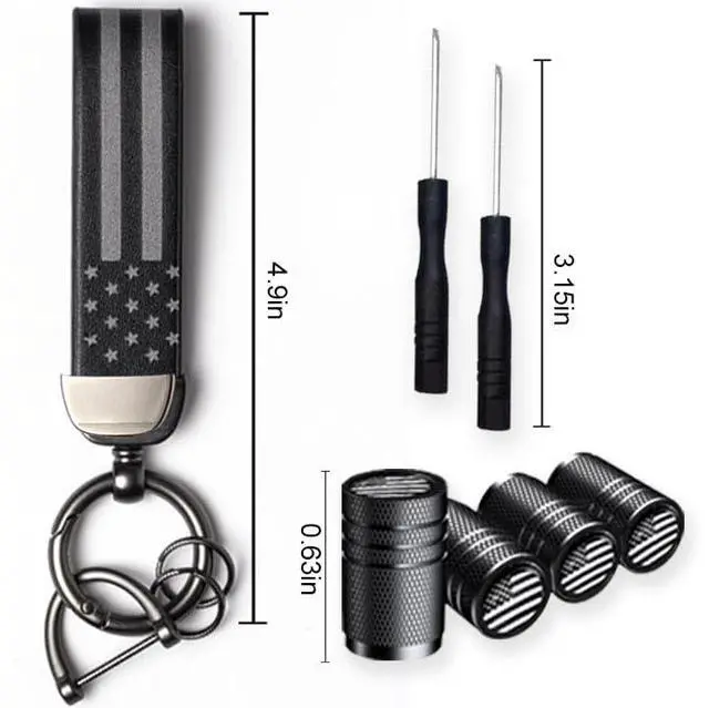 Alt view image 3 of 5 - 2 Sets US Flag Zinc Alloy Keychain, Durable for All Cars, Unisex