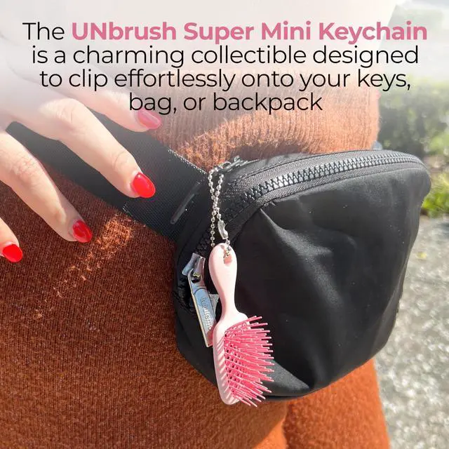 Alt view image 6 of 7 - Keychain Super Mini Hair Brush Collectible Miniature Charm for Bags and Keys Accessory for Beauty Lovers - (Peony)