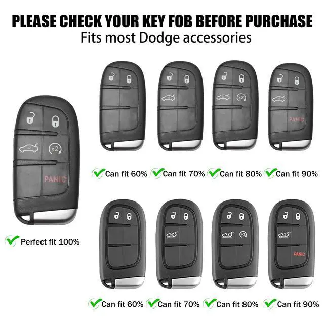Alt view image 7 of 7 - Key Fob Cover with Keychain for Dodge Charger Durango Challenger Journey Dart Remote Control Key Fob Protect Shell Key Holder for Dodge Accessories (Carbon Fiber red Trim)