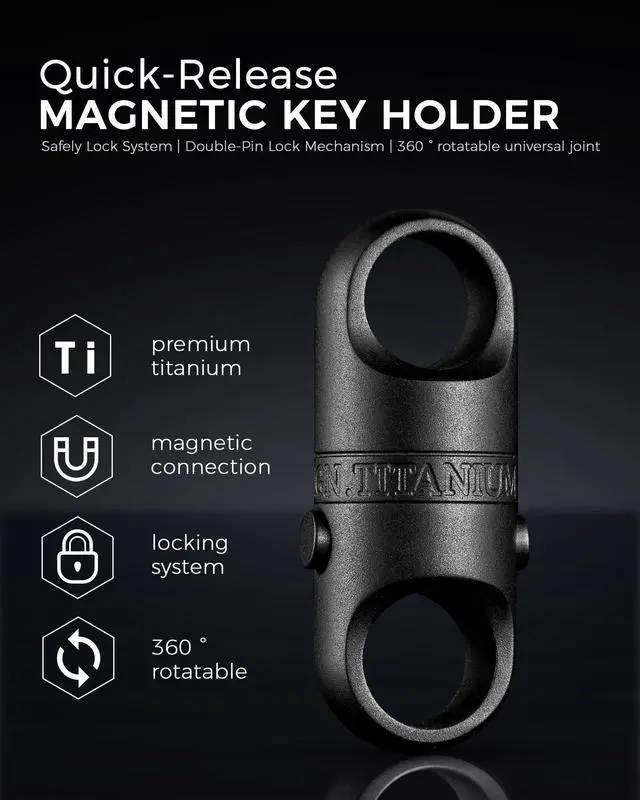Alt view image 5 of 6 - Magnetic Quick Release Keychain, Heavy Duty Anti-Drop Detachable Magnet Connector with 2 Key Rings for Keys & EDC Tools