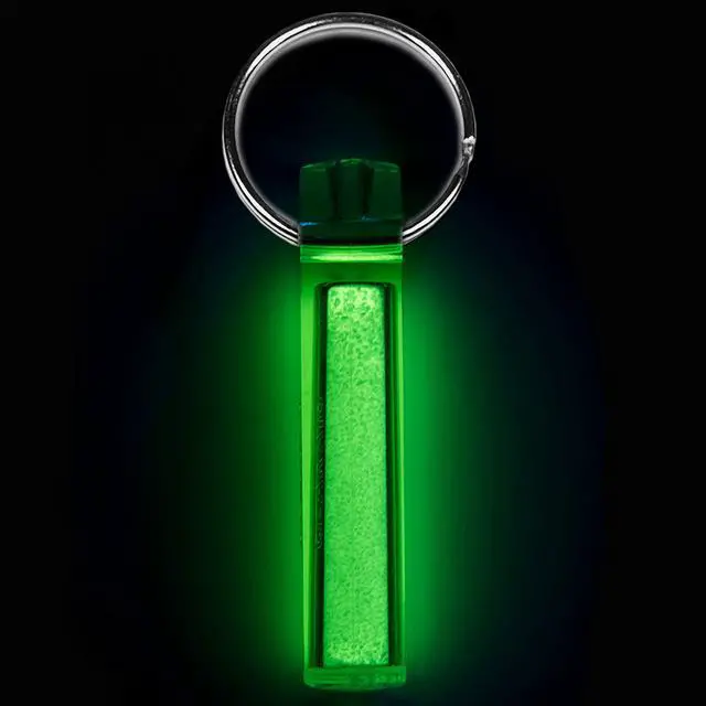 Alt view image 3 of 7 - Ni Glo 2 UV Rechargeable Glowing Keychain Multi-Purpose Glow-in-the-Dark Accessory for Camping, Scuba Diving, Night Fishing, Hiking, Emergency Kits, and Everyday Use, Yellow, 2 Pack