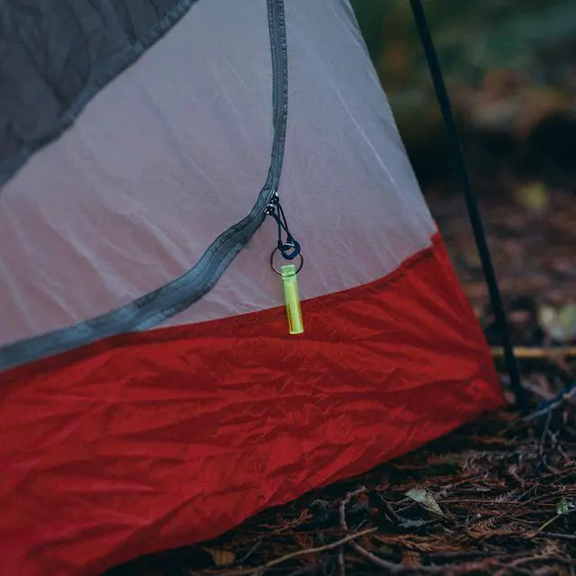 Alt view image 5 of 7 - Ni Glo 2 UV Rechargeable Glowing Keychain Multi-Purpose Glow-in-the-Dark Accessory for Camping, Scuba Diving, Night Fishing, Hiking, Emergency Kits, and Everyday Use, Yellow, 2 Pack