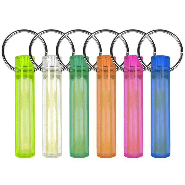 Alt view image 7 of 7 - Ni Glo 2 UV Rechargeable Glowing Keychain Multi-Purpose Glow-in-the-Dark Accessory for Camping, Scuba Diving, Night Fishing, Hiking, Emergency Kits, and Everyday Use, Yellow, 2 Pack