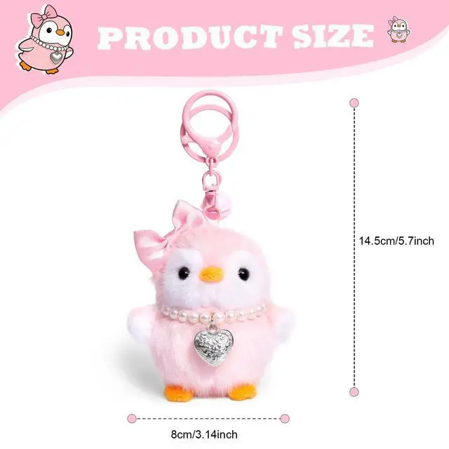 Alt view image 2 of 7 - Valentine's Day Cute Pink Penguin Keychains Plush Keychain Accessories Kawaii Penguin PendantKey Chain Keyring Gift for Women Girls