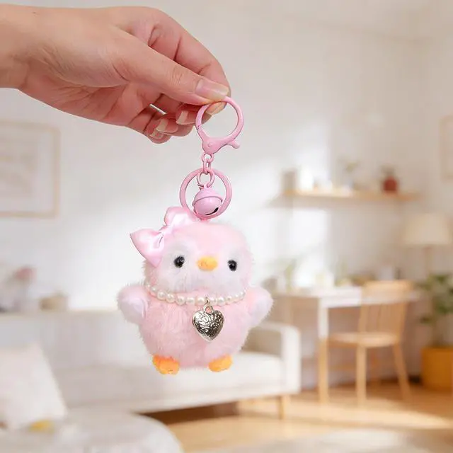 Alt view image 5 of 7 - Valentine's Day Cute Pink Penguin Keychains Plush Keychain Accessories Kawaii Penguin PendantKey Chain Keyring Gift for Women Girls
