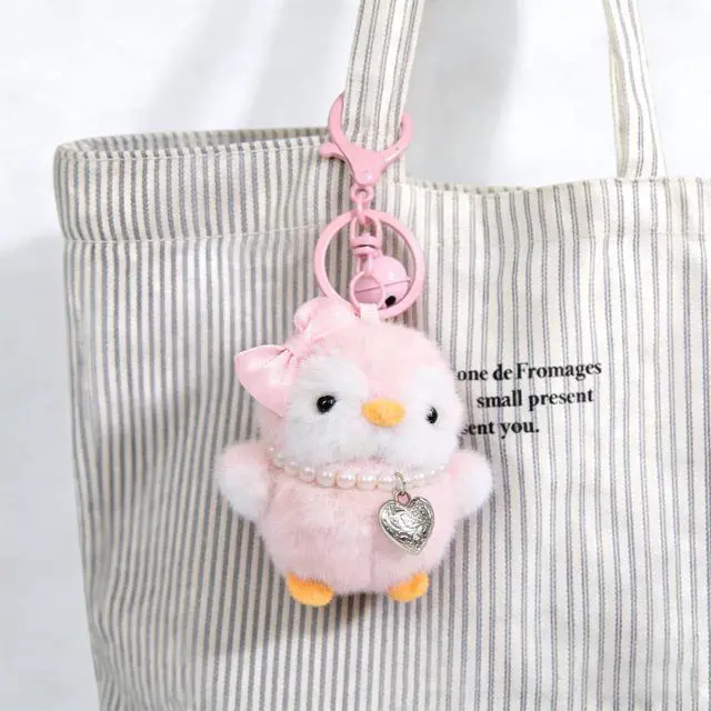 Alt view image 6 of 7 - Valentine's Day Cute Pink Penguin Keychains Plush Keychain Accessories Kawaii Penguin PendantKey Chain Keyring Gift for Women Girls