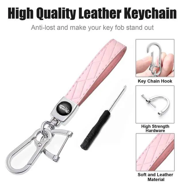 Alt view image 5 of 7 - Key Fob Cover for Chevy GMC with Keychain, Silverado Sierra Tahoe Suburban Equinox Traverse Yukon Denali Terrain Buick Envision Premium Soft TPU Case (5 Buttons Pink)