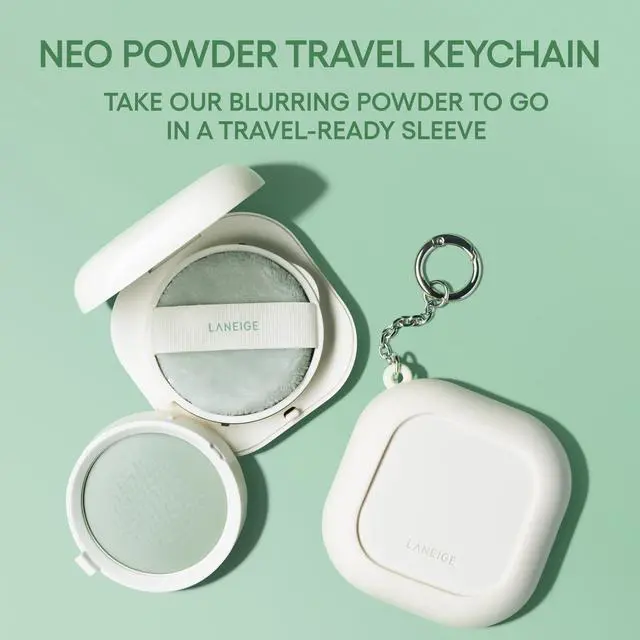 Alt view image 3 of 5 - Neo Powder Keychain: Travel-Friendly Silicone Sleeve & Silver Ring for On-the-Go Touch Ups