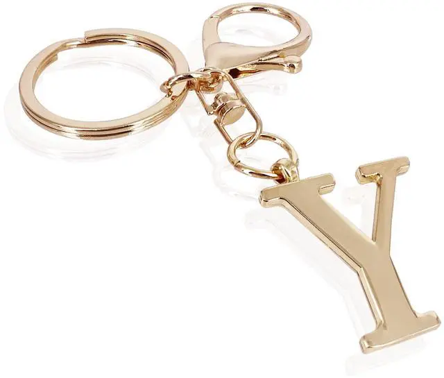Main image of Gold Keychain Letter Y Keychains for Women Men Bag Charms Purse Charms For Handbags Metal Alphabet Initial Letter Key Ring Keychain