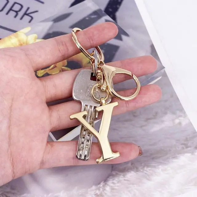 Alt view image 3 of 5 - Gold Keychain Letter Y Keychains for Women Men Bag Charms Purse Charms For Handbags Metal Alphabet Initial Letter Key Ring Keychain