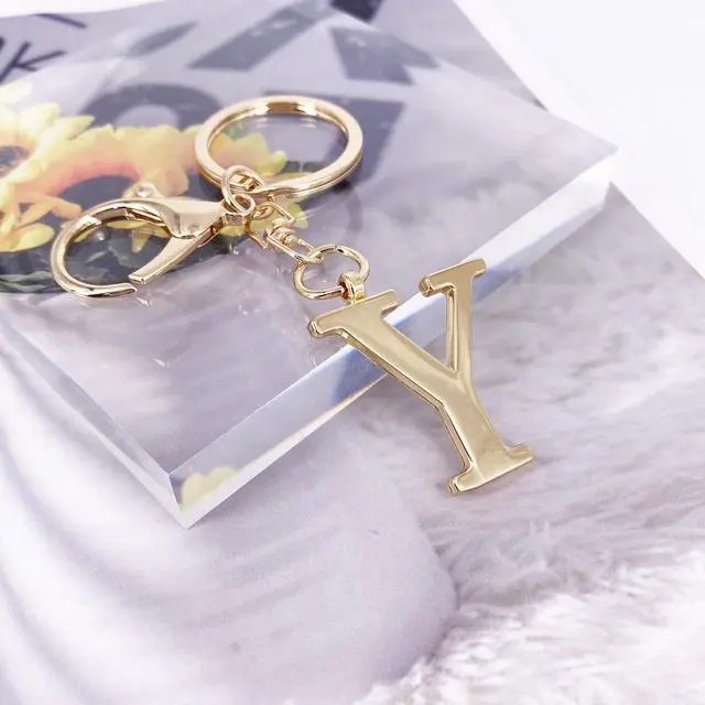 Alt view image 2 of 5 - Gold Keychain Letter Y Keychains for Women Men Bag Charms Purse Charms For Handbags Metal Alphabet Initial Letter Key Ring Keychain