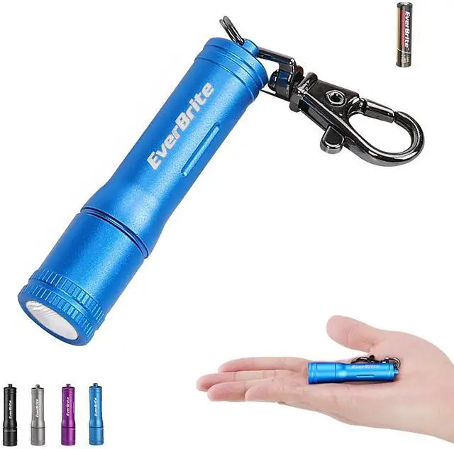 Main image of Keychain LED Flashlight Mini Bright Key Ring Portable Pocket Torch for EDC, Party Favors, Night Reading, Camping, Power Outage, Emergency, AAA Battery Included, Blue