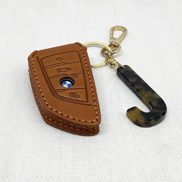 Alt view image 4 of 6 - Letter Key Chains Accessories for Women and Girls,Gold Initial Key Ring Tortoise Shell Bag Charm for Car Keys (J)