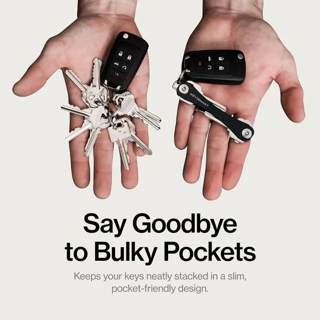 Alt view image 2 of 7 - Original Key Holder - Compact Key Organizer for Key Chain, Minimalist Clutter-Free EDC Keychains Key Ring, Black, 8 Keys, 2 Pack