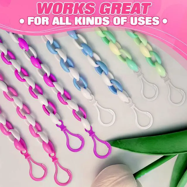 Alt view image 6 of 7 - 200 Pcs Plastic Keychain Clip Set 15 Assorted Colors Lobster Claw Clasps, 1.86" x 0.97" Each, Reliable Design Lightweight Clips for Creativity, Crafts, DIY Projects, Keychains, Bags & Charms