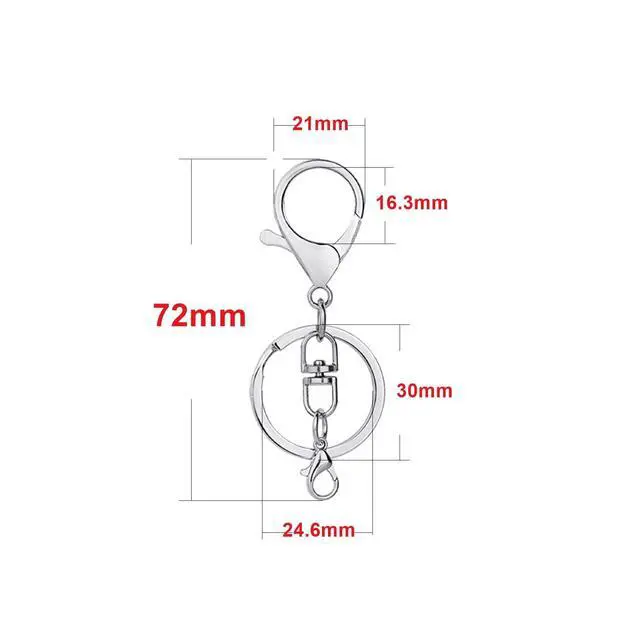 Alt view image 2 of 7 - 20sets Lobster Claw Clasps Hook with Flat Split Keychain Ring with Swivel Trigger Clip with Little Lobster Clasp for DIY Craft Jewelry Making Silver