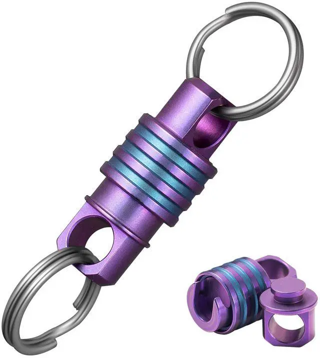 Main image of Titanium Quick Release Keychain, Small Detachable Key Chain Ring, Heavy Duty Key ring Holder for Men Women Car Keys (Purple Detachable Keychain)