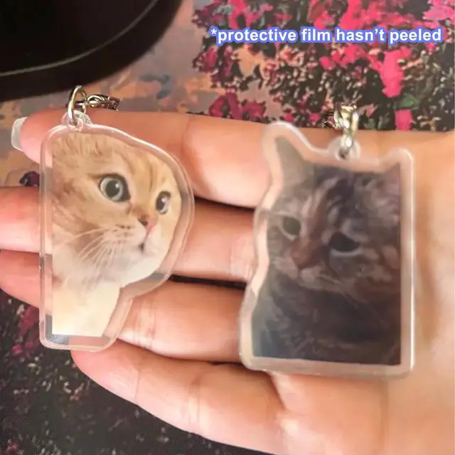 Alt view image 4 of 6 - 8Pcs Cat Keychain Cute Cat Meme Keychains Two Cats Talking Keyring Kawaii Charm Keychain Funny Gift For Friend, Multi, One Size