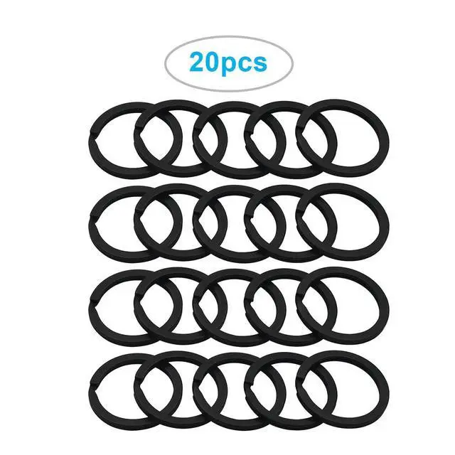 Alt view image 2 of 5 - 20 Pack Key Ring Keychain 1 Inch 25mm Diameter Metal Flat Split Key Chains Rings for Home Car Dog Tag Office Lanyards Keys Attachment Black