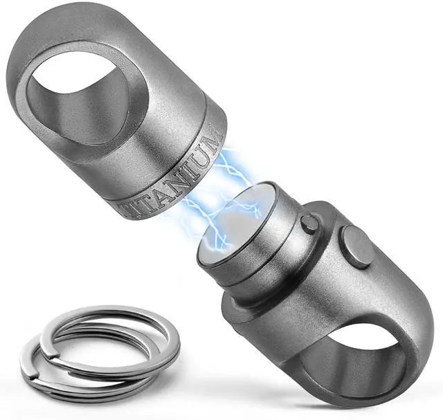 Main image of Magnetic Quick Release Keychain, Heavy Duty Anti-Drop Detachable Magnet Connector with 2 Key Rings for Keys & EDC Tools