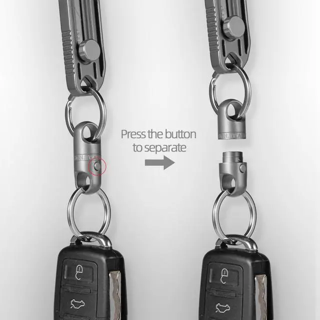 Alt view image 3 of 6 - Magnetic Quick Release Keychain, Heavy Duty Anti-Drop Detachable Magnet Connector with 2 Key Rings for Keys & EDC Tools