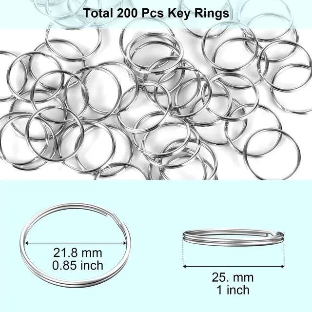 Alt view image 3 of 7 - 200PCS Key Rings, Split Bulk Keyrings for Keychain and Crafts (25mm)