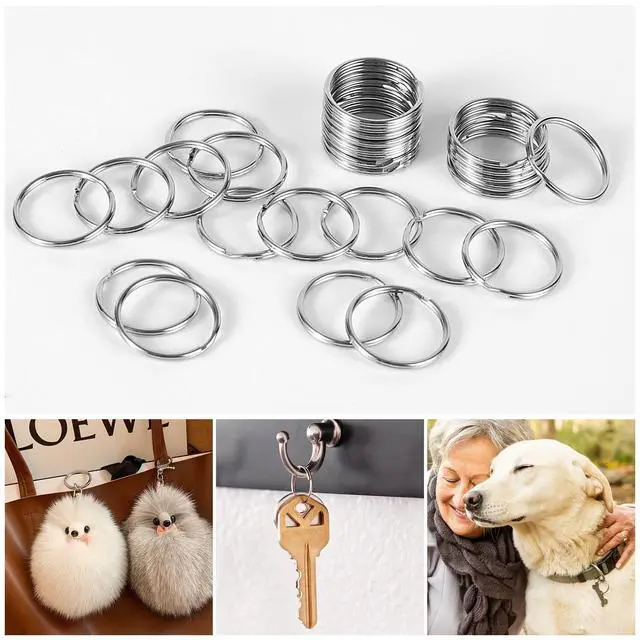 Alt view image 6 of 7 - 200PCS Key Rings, Split Bulk Keyrings for Keychain and Crafts (25mm)