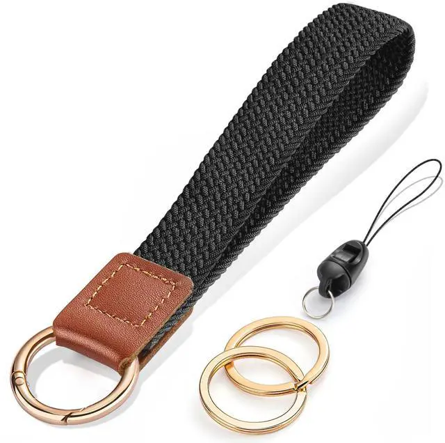 Main image of Wrist Lanyard, Stretchy Wristlet Keychain Lanyards, Cute Key Lanyard for Women Men, Short Key Chain for Car Keys Card Wallet Phone