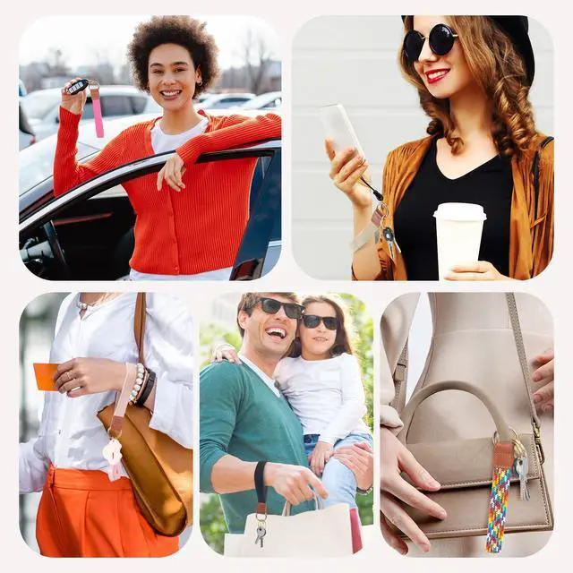 Alt view image 6 of 7 - Wrist Lanyard, Stretchy Wristlet Keychain Lanyards, Cute Key Lanyard for Women Men, Short Key Chain for Car Keys Card Wallet Phone
