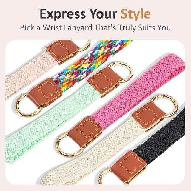 Alt view image 7 of 7 - Wrist Lanyard, Stretchy Wristlet Keychain Lanyards, Cute Key Lanyard for Women Men, Short Key Chain for Car Keys Card Wallet Phone