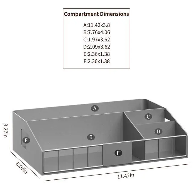 Alt view image 4 of 7 - Coffee Station Organizer with 4 Compartments, K Cup Holder Storage Basket for Coffee Pods, Cups, Condiments, Sturdy Countertop Organizer for Kitchen Office Desktop Coffee Bar Accessories Metal Silver