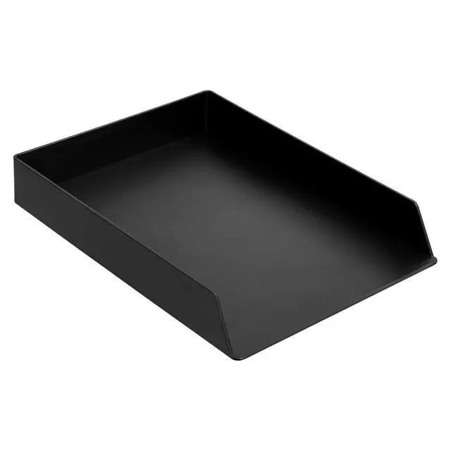 Alt view image 2 of 4 - Rectangular Plastic Desk Organizer, letter size Tray, 2-Pack, 9.7 x 2.2 x 13 inches, Black