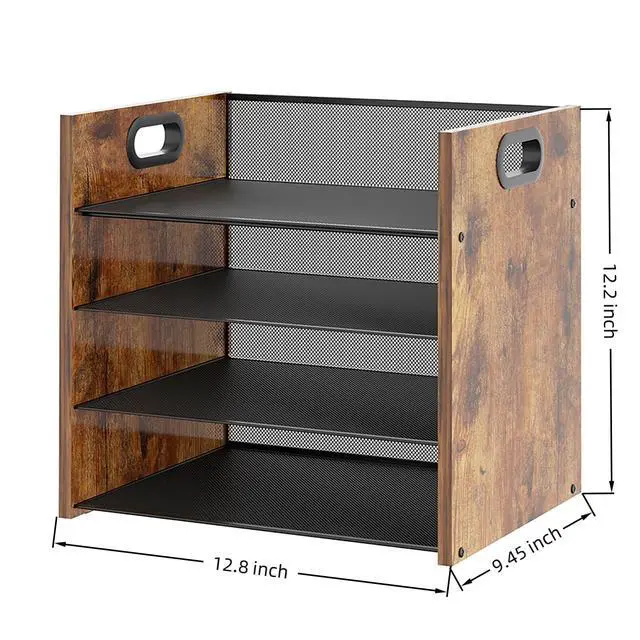 Alt view image 3 of 7 - Desk Organizer, 4 Tier Desktop File Organizer and Paper Tray Organizer, Office Desk Accessories for Mail, Documents, Papers, Notebooks and Home Office Storage