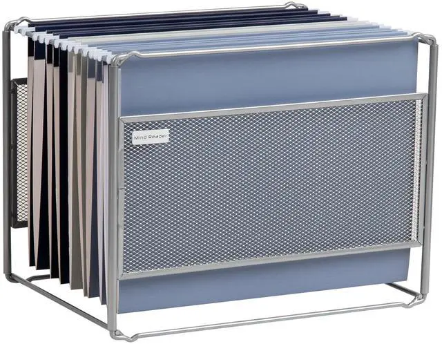 Main image of Hanging File Folder Organizer, Desktop Organizer, Storage, Office, Metal Mesh, Silver