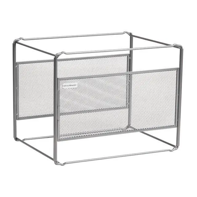 Alt view image 7 of 7 - Hanging File Folder Organizer, Desktop Organizer, Storage, Office, Metal Mesh, Silver