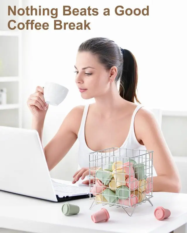 Alt view image 5 of 7 - K Cup Holders for Counter, Coffee Pod Holder, Silver, 5.3x5.3x6.3 Inch