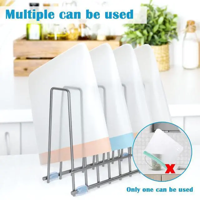 Alt view image 2 of 6 - Reusable Silicone Bags Rack, Drying Rack for Storage Bags, Stainless Stand for Reusable Freezer Bags, File Organizer Desktop Storage Book Shelf (Grey)